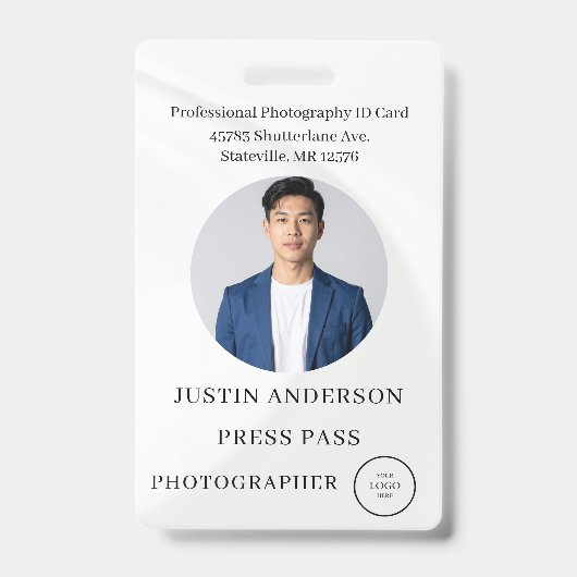 Fotograaf Pers Journalist Id-kaart Aangepaste Badg Badge (Voorzijde)