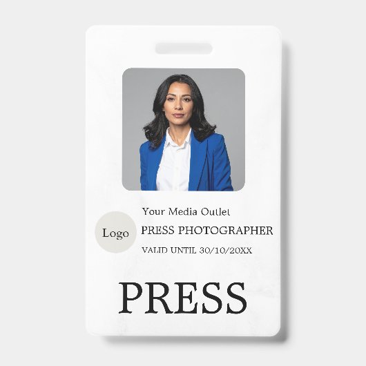 Fotograaf Pers Journalist Id-kaart Aangepaste Badg Badge (Voorzijde)