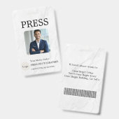 Fotograaf Pers Journalist Id-kaart Aangepaste Badg Badge (Voor- en achterkant)