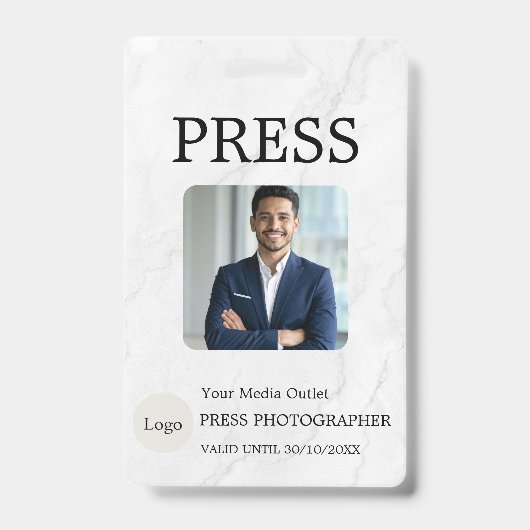 Fotograaf Pers Journalist Id-kaart Aangepaste Badg Badge (Voorzijde)