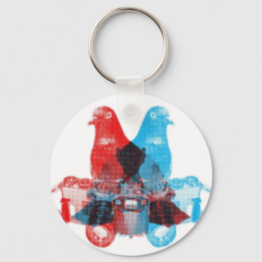 Fotograaf Pigeon Spy Screenprint Sleutelhanger (Voorkant)