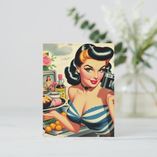  Fotograaf Pin Up Briefkaart (Staand voorkant)