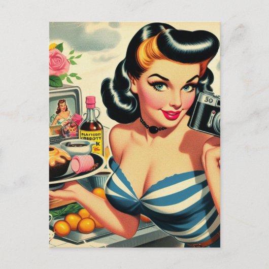  Fotograaf Pin Up Briefkaart (Voorkant)