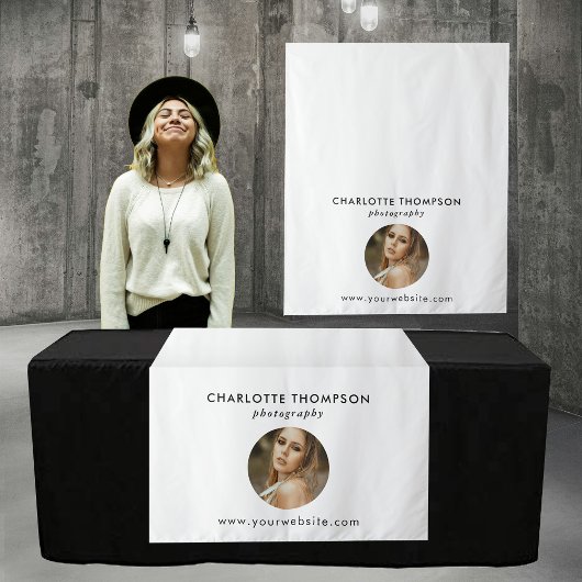 Fotograaf Pop Up Shop Table Runner Banner Wandkleed