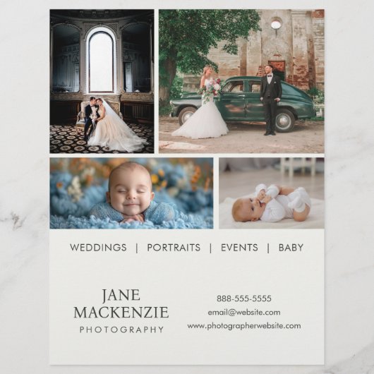 Fotograaf Prijslijst Diensten Flyer Sjabloon (Achterkant)