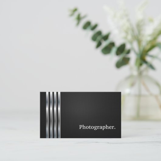 Fotograaf Professional Black Silver Visitekaartje (Staand voorkant)