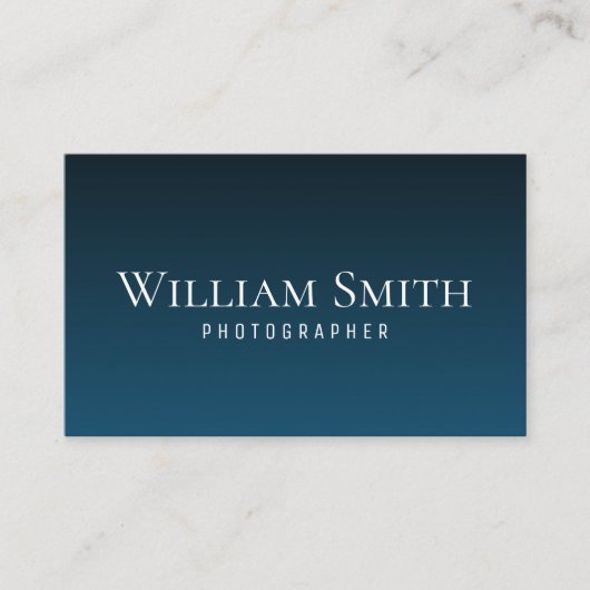 Fotograaf Professional Deep Blue Trendy voor hem Visitekaartje (Voorkant)