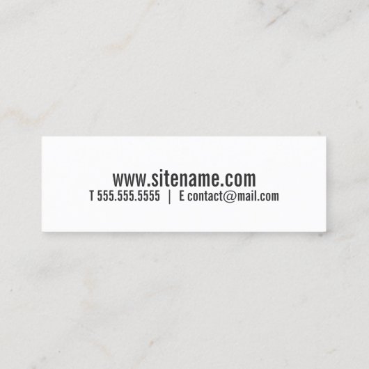 Fotograaf Professional Modern Bold Mini Visitekaartje (Achterkant)