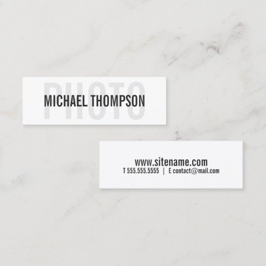 Fotograaf Professional Modern Bold Mini Visitekaartje (Voorkant / Achterkant)