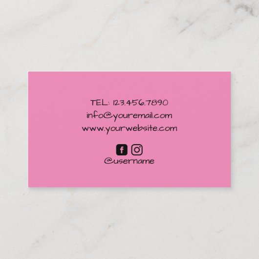 Fotograaf Professional roze camera fotografie Visitekaartje (Achterkant)