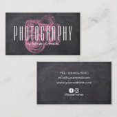 Fotograaf Professioneel roze camerakalkbord Visitekaartje (Voorkant / Achterkant)
