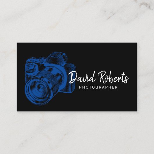 Fotograaf Professionele camera Fotografie donker Visitekaartje (Voorkant)