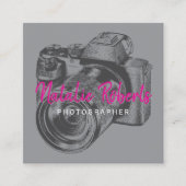 Fotograaf Professionele camera Fotografie Vierkante Visitekaartje (Voorkant)