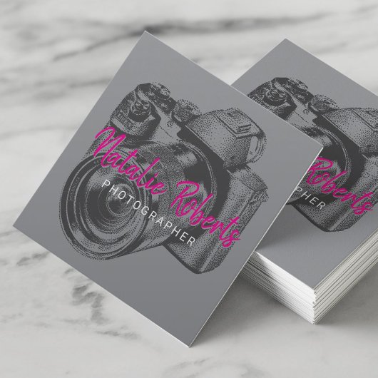 Fotograaf Professionele camera Fotografie Vierkante Visitekaartje