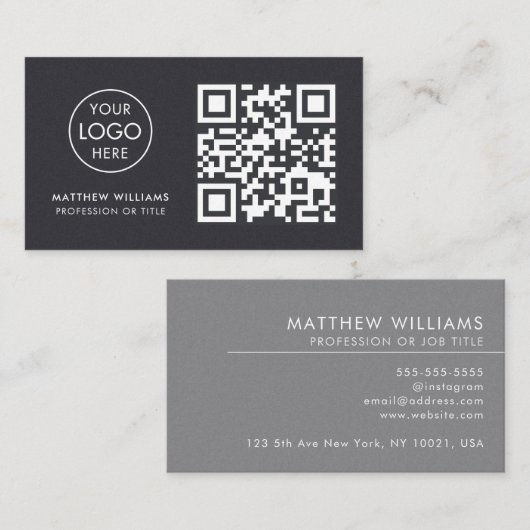 Fotograaf Professionele QR-code Logo Modern Visitekaartje (Voorkant / Achterkant)