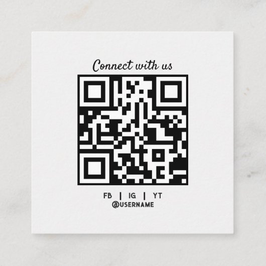 Fotograaf QR-code aangepaste foto witte rook chic Vierkante Visitekaartje (Achterkant)