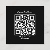 Fotograaf QR-code aangepaste foto zwart chic Vierkante Visitekaartje (Achterkant)