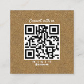 Fotograaf QR-code aangepaste foto zwarte kraft chi Vierkante Visitekaartje (Achterkant)