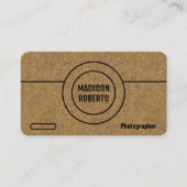 Fotograaf QR code bruin kraft professional Visitekaartje (Voorkant)