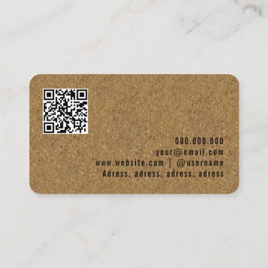 Fotograaf QR code bruin kraft professional Visitekaartje (Achterkant)