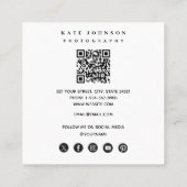 Fotograaf QR Code Social Media Icons Foto's Vierkante Visitekaartje (Achterkant)