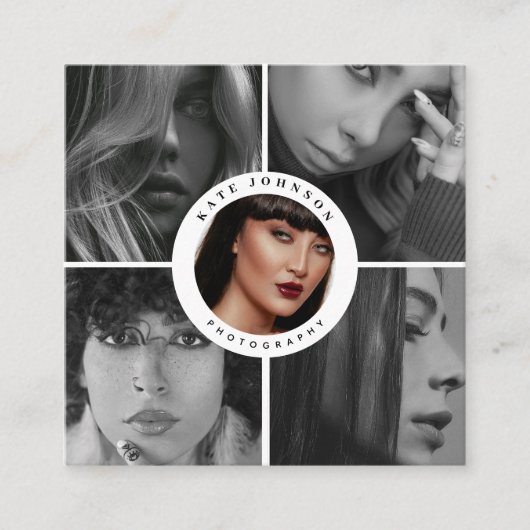 Fotograaf QR Code Social Media Icons Foto's Vierkante Visitekaartje (Voorkant)