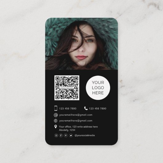 Fotograaf QR-code Trendy foto Visitekaartje (Achterkant)