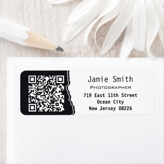 Fotograaf QR Code Wit en zwart Retouradres Etiket (Insitu)