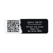 Fotograaf QR Code Wit en zwart Retouradres Etiket (Voorkant)