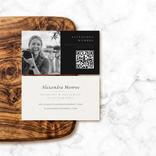 Fotograaf QR-code Zwart & Zilver Zakelijke Kaart Visitekaartje