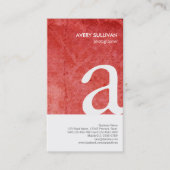 Fotograaf Red Grunge Monogram Visitekaartje (Voorkant)