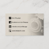 Fotograaf retro vintage visitekaartje (Achterkant)