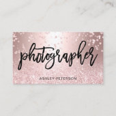 fotograaf roos goud glitter metallic confetti visitekaartje (Voorkant)