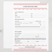 Fotograaf Sessie Contract Formulier Sjabloon (Voorkant / Achterkant)