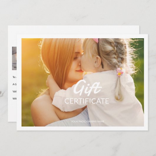 Fotograaf Sjabloon cadeaubon (Voorkant / Achterkant)