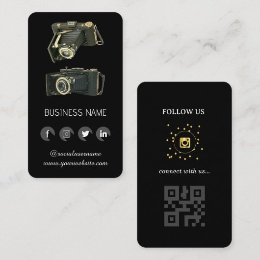 fotograaf - Social Media QR Code Visitekaartje (Voorkant / Achterkant)