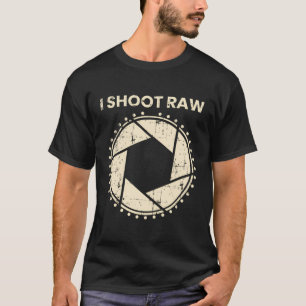 Fotograaf T-shirt Ik Shoot Raw Camera Bezel Retr
