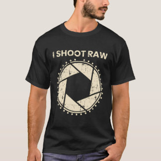 Fotograaf T-shirt Ik Shoot Raw Camera Bezel Retr