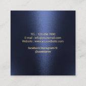 Fotograaf Trendy Gouden Camera Fotografie Marine Vierkante Visitekaartje (Achterkant)