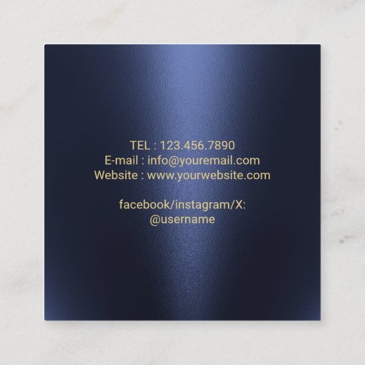 Fotograaf Trendy Gouden Camera Fotografie Marine Vierkante Visitekaartje (Achterkant)