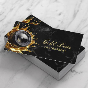 Fotograaf Trendy Marmer Goud Lens Fotografie Visitekaartje