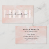Fotograaf Typografie Blush Roze Waterverf Visitekaartje (Voorkant / Achterkant)