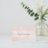Fotograaf Typografie Blush Roze Waterverf Visitekaartje (Staand voorkant)