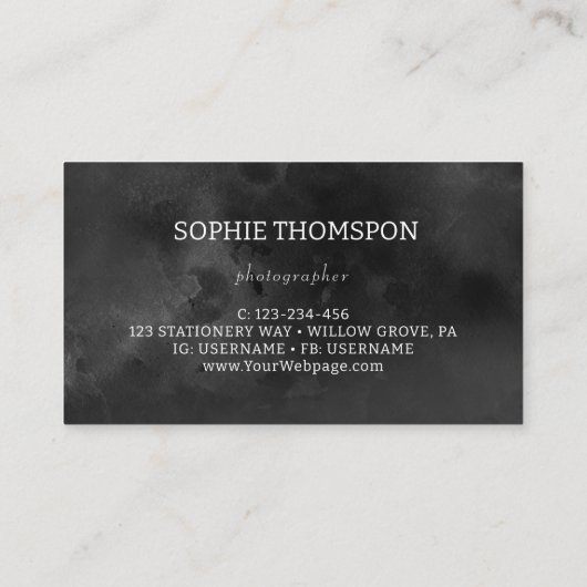 Fotograaf van bloemencamera visitekaartje (Achterkant)