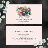 Fotograaf van bloemencamera visitekaartje