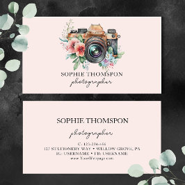Fotograaf van bloemencamera visitekaartje