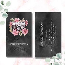 Fotograaf van bloemencamera visitekaartje
