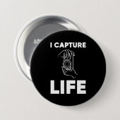 Fotograaf vangt leven ronde button 7,6 cm (Voorkant /achterkant)