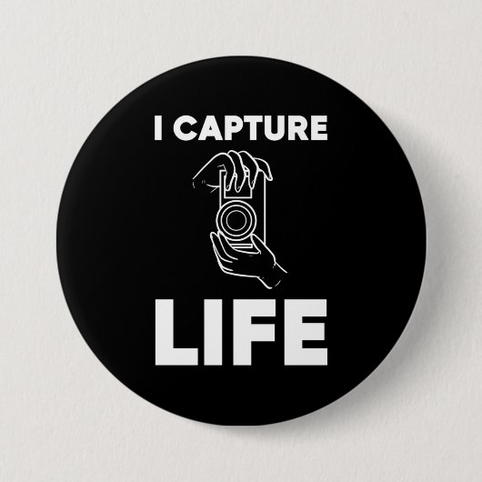 Fotograaf vangt leven ronde button 7,6 cm (Voorkant)