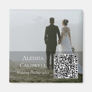 Fotograaf Vierkant QR Magnetische Visitekaart Magneet